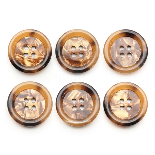 CRAFTMEMORE Tortoiseshell Resin Buttons 4 Holes Button for Garment Sewing
