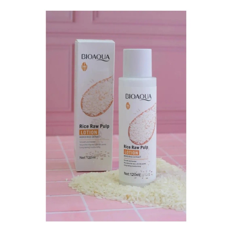Bioaqua tónico de arroz 120 ml, aclara e hidrata suavemente