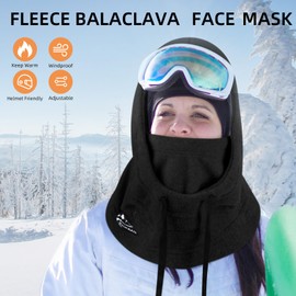 AYPOW Balaclava Windproof Ski Mask Thermal Fleece Hood Warm Winter Hat Neck Warmer Face Cover Soft Polar fleece Snoods Hats Neck Gaiter for Men Women, Motorcycle Skiing Running outdoor sports