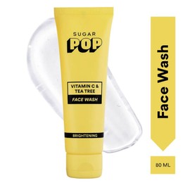 SUGAR POP Women Vitamin C & Tea Tree Face Wash-Gentle Care Infused With Turmeric Extracts,Bitter Melon Fruit & Glow-Boosting For Skin Brightening, Oil Control Formula For Deep Cleansing The Skin 80 Ml