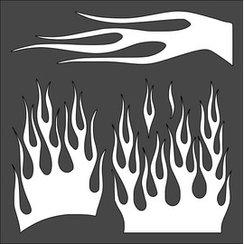 1- 8x8 inch Stencil, (VD-56) Flames (6mil)