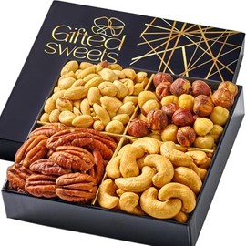 Nuts Gift Basket - 4 Varieties - Premium Assorted Tray - Gourmet Gifts for Birthday, House Warming, Care Package, Sympathy, Get Well, Employee Appreciation Gifts