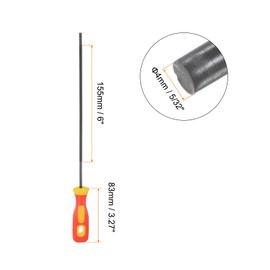 sourcing map Chainsaw File 5/32"(4mm) High Carbon Hardened Steel Round Rasp with Plastic Handle for Chain Saw Polishing