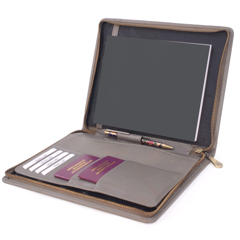 Catwalk Collection Handbags - Women's Leather A5 Conference Folder -