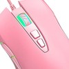 Wired Mouse Pink Ergonomic Design RGB Backlit Motion Detection 5.9ft