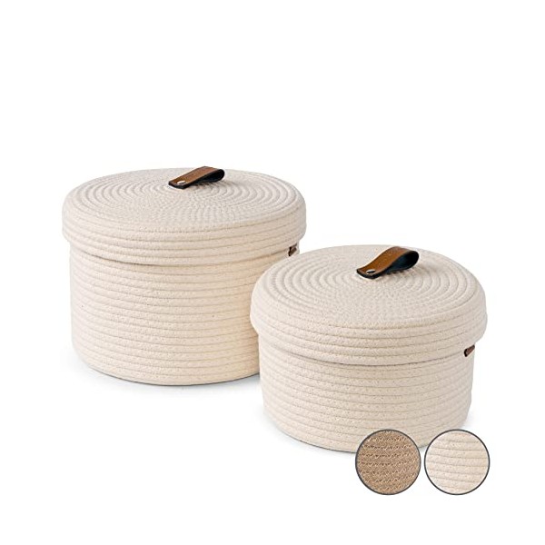 DENJA & CO Round Baskets with Lids - Set of