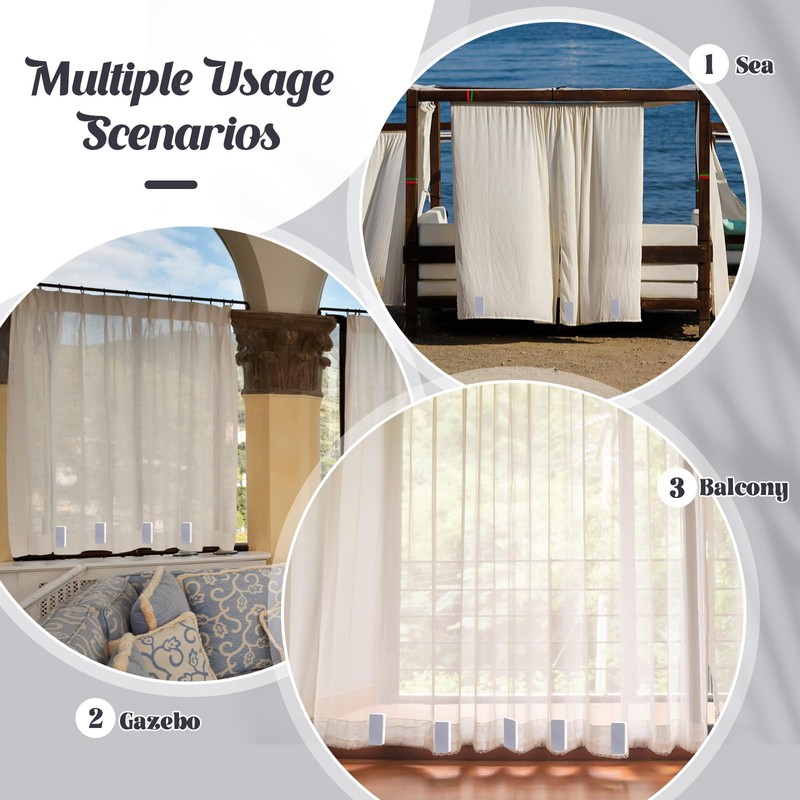 32 Pieces Outdoor Curtain Weights Heavy Outdoor Waterproof Curtain Magnets