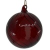 Red Glass Ornaments - Swirl Blown Glass Holiday Christmas Tree