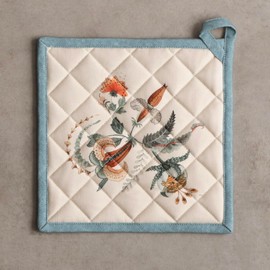 Maison d' Hermine Double Oven Mitts 100% Cotton 18cm x 89cm Easter Double Oven Mitt BBQ Cooking Gloves with Loop for Baking, Grilling, Home, Handling Hot Pans, Dalida - Spring/Summer