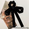 Avance Hair Accessory, Long, Ribbon, Velour, Hair Rubber, Scrunchie, Black,
