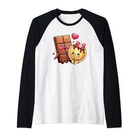 Choco And Pancake Couples Love Matching Chocolate Day Raglan Baseball Tee