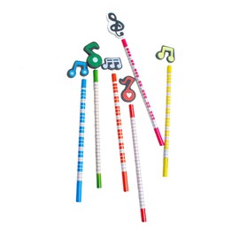 STOBOK Musical Pencils Pack of 6 Pencils in Musical Shape Stylish for Students and Boys and Girls Easy to Carry