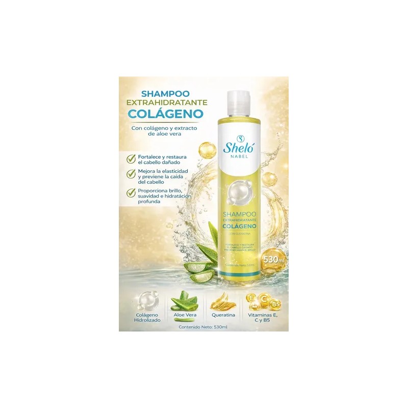 Shampoo Extra Hidratante Colágeno 530ml Shelo Nabel