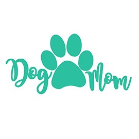 Dog Mom V3 Vinyl Decal by stickerdad® - Size: 7", Color: Turquoise - Windows, Walls, Bumpers, Laptop, Lockers, etc.