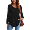 Ladlop Womens Long Sleeve Tshirts Shirts Pleated Crew Neck Casual