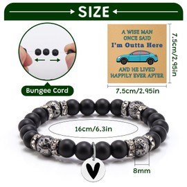 Retirement Gifts for Men 2025 Beaded Bracelet Gifts for Men Him Dad Husband Grandpa Uncle Coworker Friend Goodbye Going Away Leaving Gift for Coworker Him Jewelry Bracelet