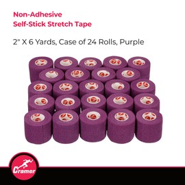 Cramer Eco-Flex Self-Stick Stretch Tape, Cohesive Tape, Flexible Elastic Sports Tape, Athletic Training Supplies, Easy Tear Self-Adherent Bandage Wrap, Bulk Cases, 6 Yard Rolls, Compression Tape