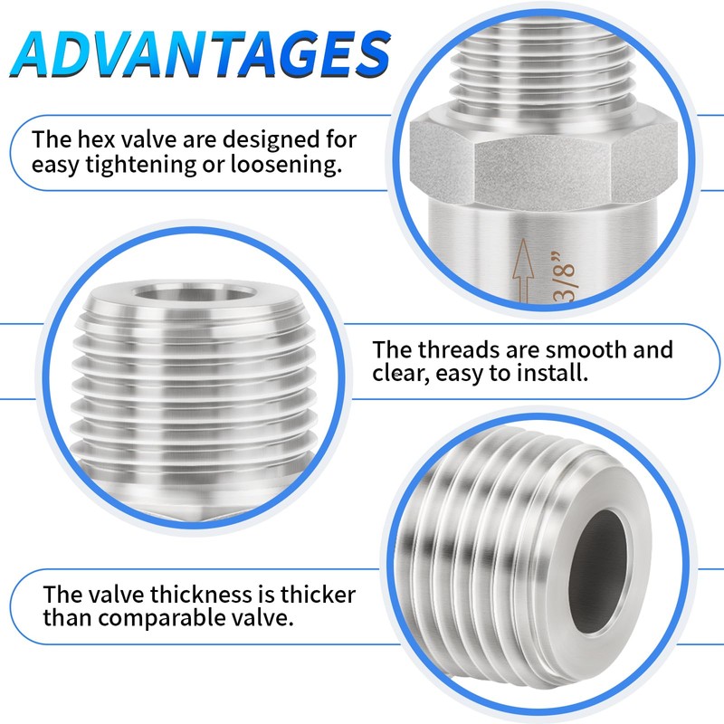 ChillWaves 304 Stainless Steel In-Line Split Check Valve 3/8" NPT