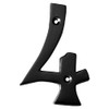 4" Solid Brass Satin Black Mailbox Address Numbers