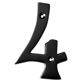 4" Solid Brass Satin Black Mailbox Address Numbers