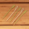 BambooMN 4.7" Food Allergy Marking Natural Bamboo Paddle Picks Sticks
