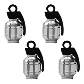 Tire Air Valve Caps, Valve Stem Covers for Cars, Bicycles and Motorcycles, Chrome Color - Pack of 4 (Silver)