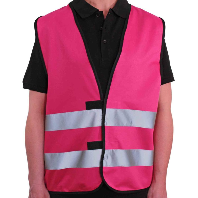4business Pack of 4 Signal Vest Magenta for Adults Sizes