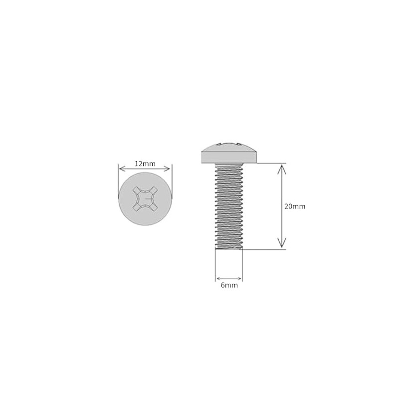 M6 (6mm x 20mm) Pozi Pan Head Machine Screws -