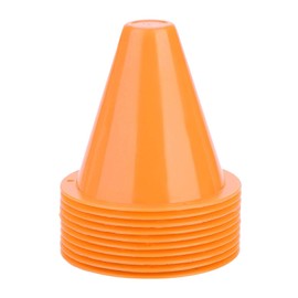 Alomejor Pack of 10 Sports Cone Sets, Football Training Cone Markers Plastic Agility Safety Disc Cones for Football Basketball Footwork Training (Orange)