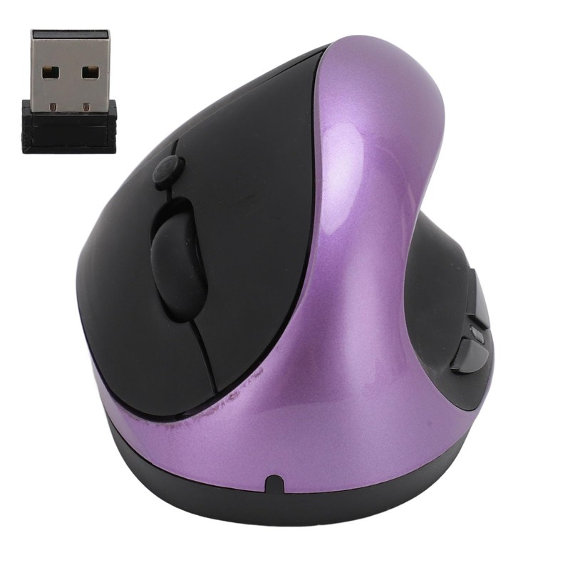 ASHATA Ratón Ergonómico para Diestros, dpi Ajustable, Ratón Vertical Inalámbrico