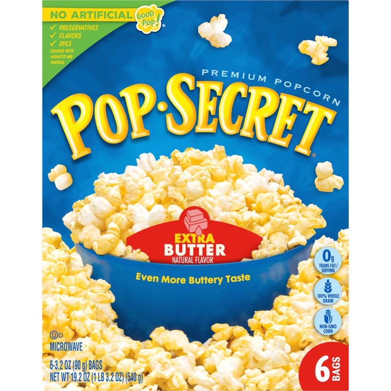 Pop Secret Microwave Popcorn, Extra Butter Flavor, 3.2 Oz Sharing