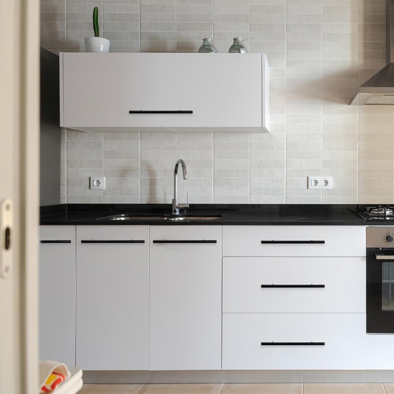Fatiya 2 Pack 214mm Length Kitchen Cabinet Handles Black, 160mm