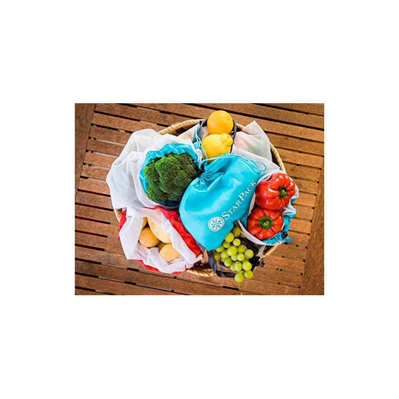 StarPack Reusable Produce Bags - Zero Waste Mesh Bags for