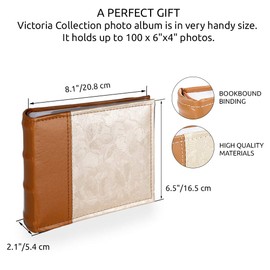 Nature-Inspired Slip-in Album for 100 Photos 10 x 15 cm - Small Photo Album for Inserting with Durable Pockets & Extra Space for Notes Easy to Use Photo Album as a Gift for Family