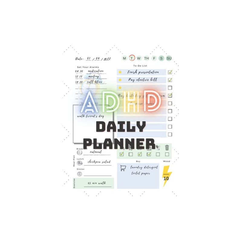 ADHD Daily Planner: 6 Month Detailed Daily Planner with 2022