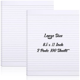 Sinload 2 Pads 100 Sheets Large White Lined Sticky Notes 8.5 x 11 Inch Self Stick Note Pads White Self Adhesive Sticky Notepad for Home Office Supplies School Gift Set