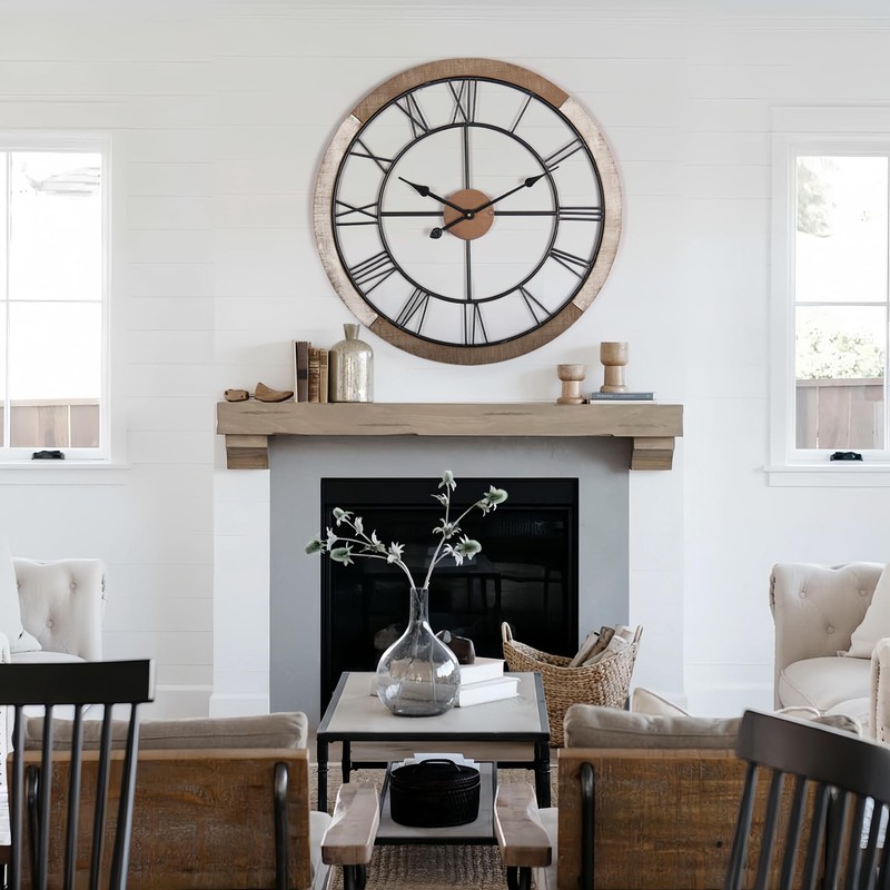 Oakrain Wall Clock for Living Room Decor, 27.5'' Big Clock