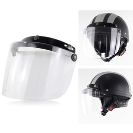 TOPFROP Windproof 3-Snap Lens Shield for Motorcycle Helmets Up Down Open Face Anti Glaring Helmet Accessories