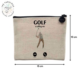 Tasche aus Leinen – Phone Call is Calling Me Sport Leisure Passion – Kosmetiktasche aus Leinen – Kulturbeutel – Geldbörse, golf, 15 x 10 cm, Kosmetiktasche