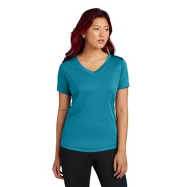 Clothe Co. Workout Tops for Women, Workout Shirt Women, V-Neck Gym Tops for Women (Available in Plus Sizes), Tropic Blue, M
