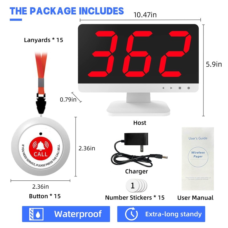 SavvyMate Emergency Call Buttons with 15 Alert Call Buttons -1000FT,