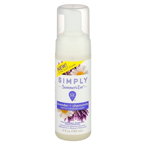 Summers Eve Simply Foam Wash 5 Ounce Lavender & Chamomile (150ml)