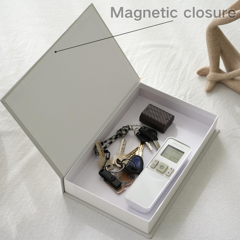 SUQ 3 pieces decorative book box, magnetic opening decorative books,