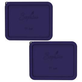 Sophico 11 Cup Rectangle Silicone Storage Cover Lids Replacement for Pyrex 7212-PC Glass Bowls, Container not Included (NAVY BLUE- 2PACK)