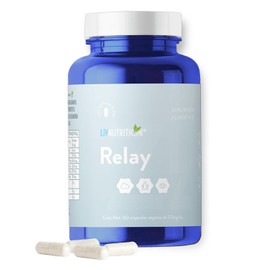LIV NUTRITION | Relay Triptófano GABA L-Teanina Magnesio 575 Mg | 60 Cápsulas Veganas Sin Gluten | Suplemento Alimenticio 100% Natural | 1 Mes De Rendimiento