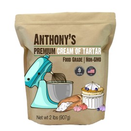 Anthony's Premium Cream of Tartar, 2 lb, Gluten Free, Food Grade, Non GMO, USP, FCC, Made in USA