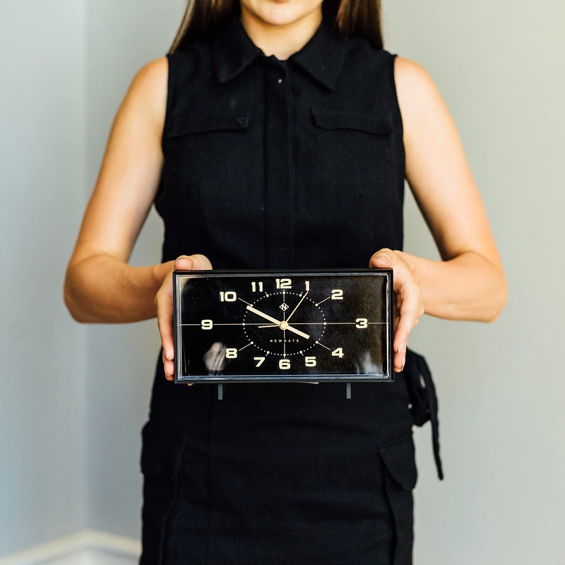 NEWGATE 'Wideboy' retro inspired rectangular alarm clock in a matt