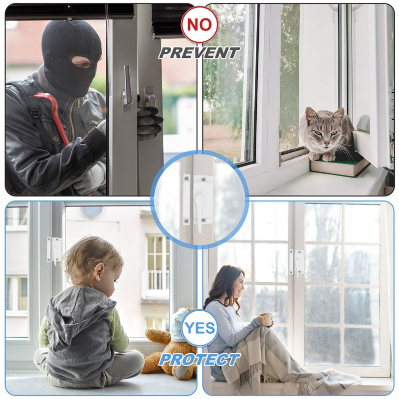 WOPPLXY 6 Pack Window Sash Locks, Sliding Window Sash Locks