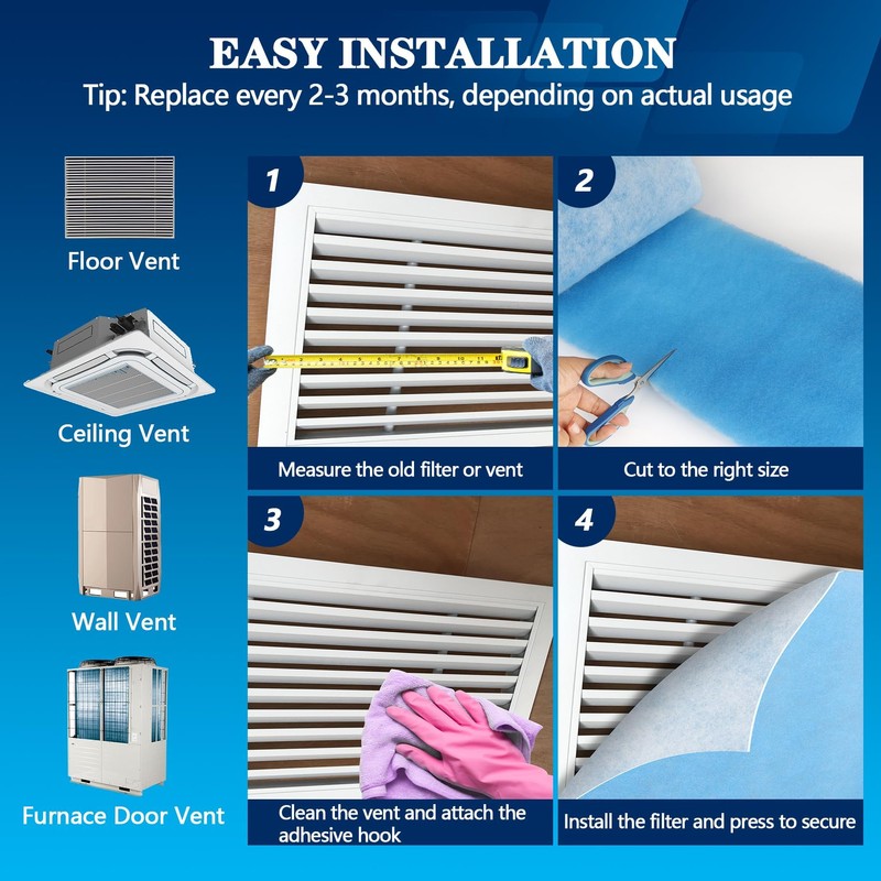 MAXTBEE MERV 8 Air Vent Filters, 12" x 140"Cut to