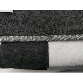 BY LORA Cabana Cotton Terry Hand Towel, Charcoal, Set of 6